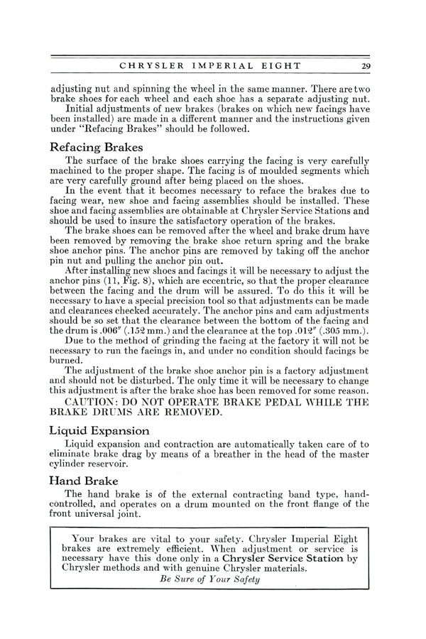 1930 Chrysler Imperial 8 Owners Manual Page 86